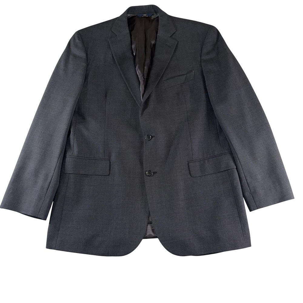 Brooks Brothers 346 Blazer Mens 43L Gray Stretch 2 Button Suit Jacket Sport Coat